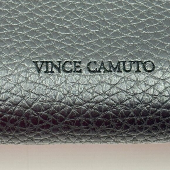 Vince Camuto Black & Gray Pebbled Leather Tote Bag With Dual Handles - Picture 3 of 7